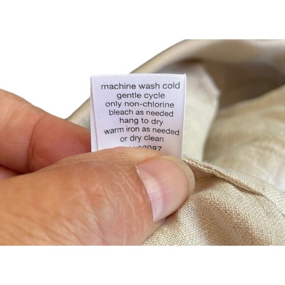 Saks Fifth Avenue Blue XL ivory Linen Pants Womens‎ Pull-On Wide Leg Drawstring - Picture 8 of 13